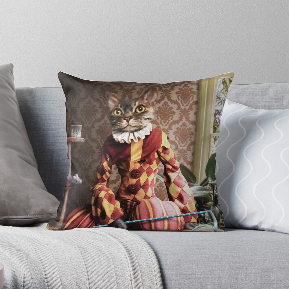 Tabby Cat Portrait - Buster Throw Pillow