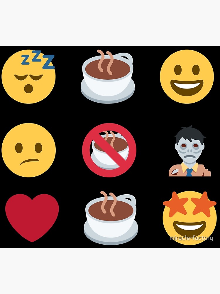"Coffee emojis" Poster by miraclefactory Redbubble
