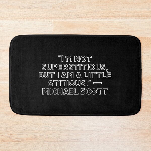 Item preview, "I'm not superstitious, but I am a little stitious." — Michael Scott designed and sold by AmandaDesign.