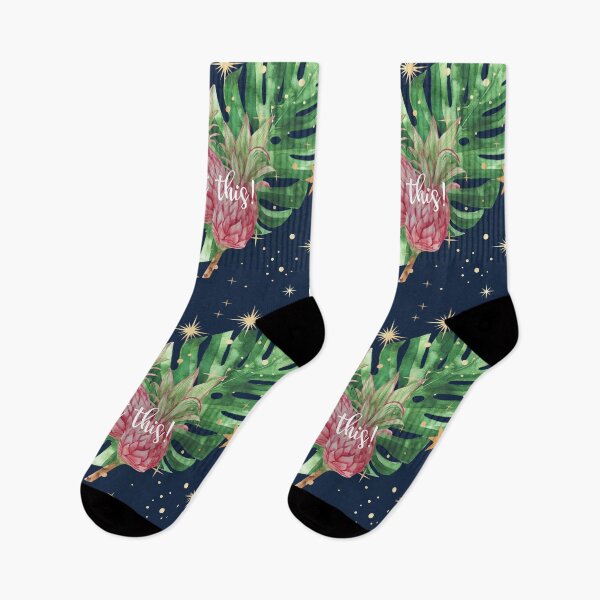 Item preview, IVF Got This Pineapples & Tropical Palm Leaves - Navy Blue designed and sold by Breece.