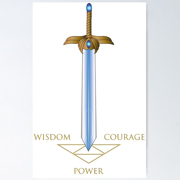 Item preview, X - caliber sword golden wisdom courage power designed and sold by sarantulas.