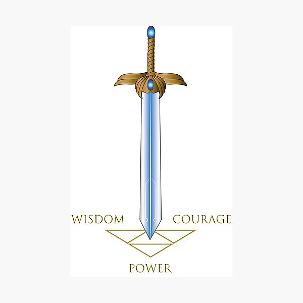 Item preview, X - caliber sword golden wisdom courage power designed and sold by sarantulas.