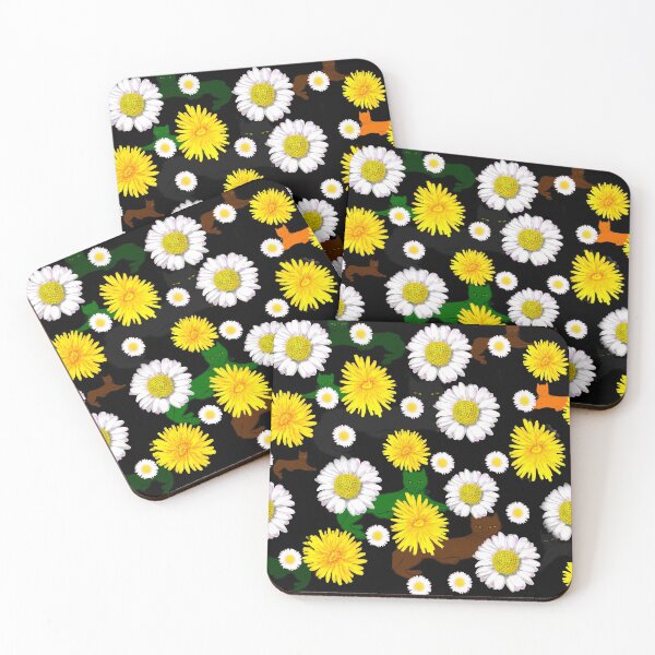 Item preview,  wildflower feelings pattern cats among dandelions And daisies designed and sold by Artonmytee.