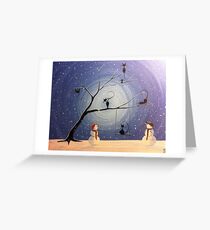Cats in snow Greeting Card