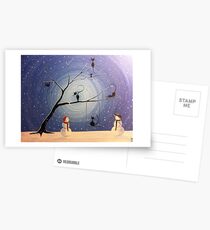 Cats in snow Postcards