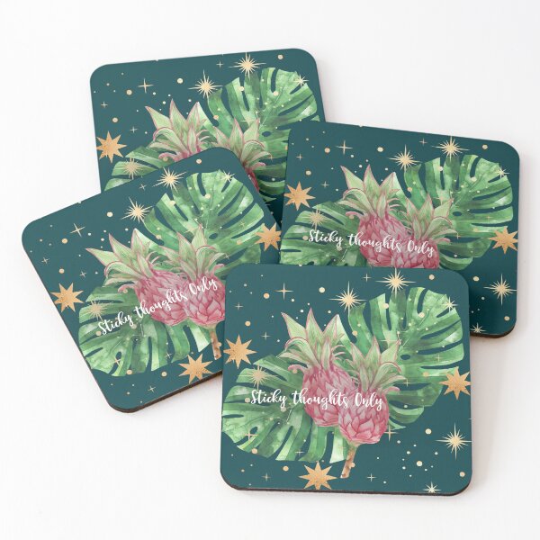 Item preview, Sticky Thoughts Only Magic Stars & Pineapples with Tropical Palm - Green designed and sold by Breece.