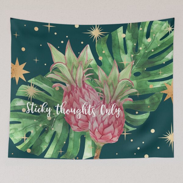 Item preview, Sticky Thoughts Only Magic Stars & Pineapples with Tropical Palm - Green designed and sold by Breece.