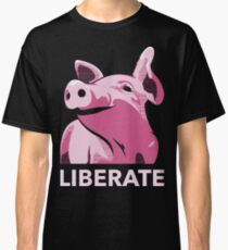Liberate (Pig, No Background, Electric Pink) Classic T-Shirt