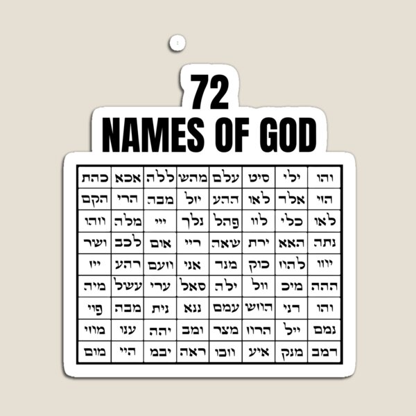 "72 names of god, Kabbalah Art" Magnet for Sale by lovershirts | Redbubble