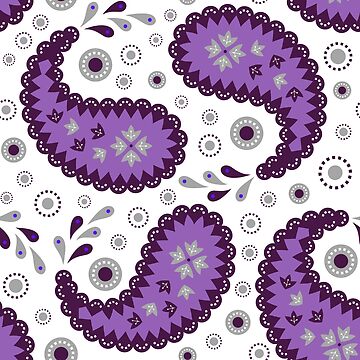 Artwork thumbnail, Vibrant Paisley Flower Pattern by SBernadette