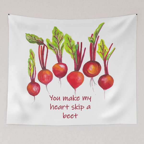 Item preview, You make my heart skip a beet - funny quote beetroot designed and sold by kittyvdheuvel.