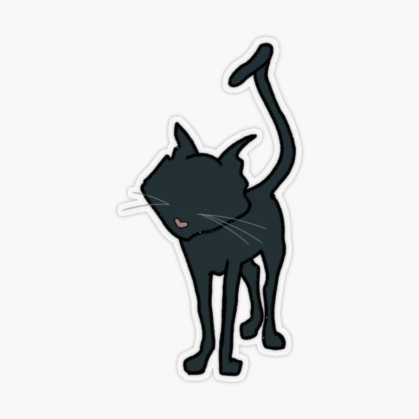 Coraline Style Black Cat Sticker – Hidden Gems Novelty