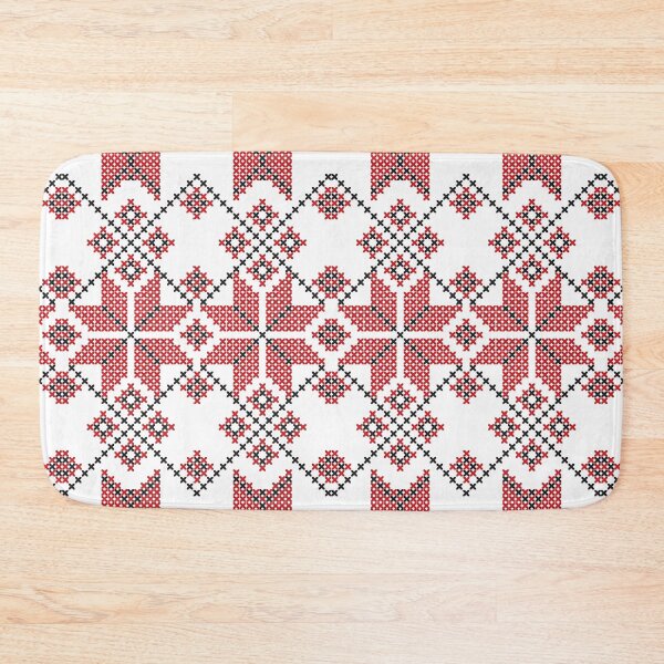Item preview, Cross stitch red and white geometric floral pattern designed and sold by corner-shop.