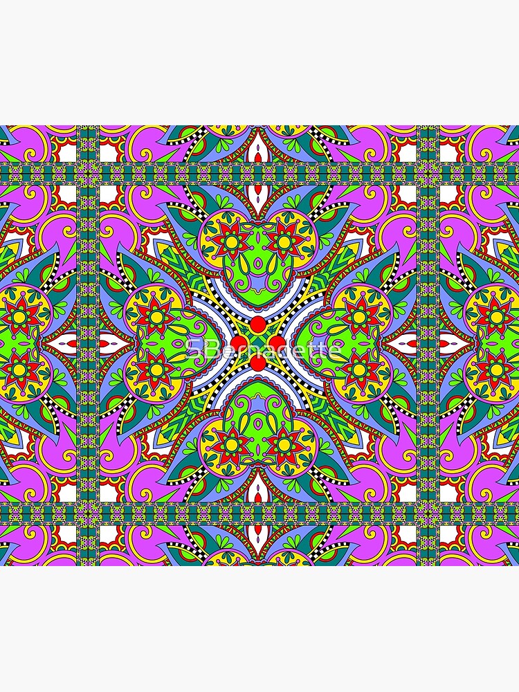 Thumbnail 2 of 2, Duvet Cover, Mandala Vibrant Flower Pattern designed and sold by SBernadette.