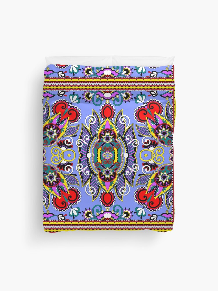 Thumbnail 1 of 2, Duvet Cover, Mandala Vibrant Flower Pattern  designed and sold by SBernadette.
