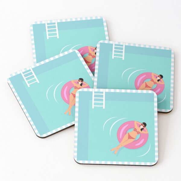 Item preview, Girl floating on rubber ring designed and sold by SooperYela.