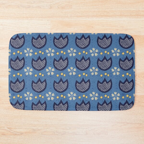 Item preview, Dark blue tulips on blue - seamless pattern designed and sold by colorofmagic.