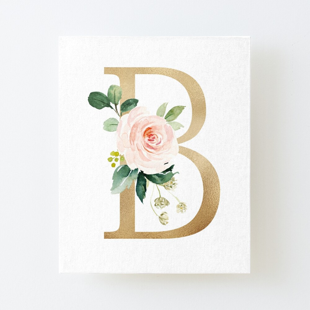 Giraffe Rose Pink Watercolor Monogram B Initial Letter Fits