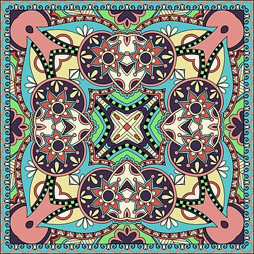 Artwork thumbnail, Mandala Vibrant Flower Pattern by SBernadette