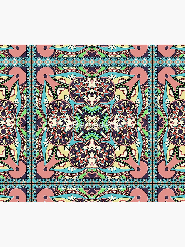 Thumbnail 2 of 2, Duvet Cover, Mandala Vibrant Flower Pattern designed and sold by SBernadette.