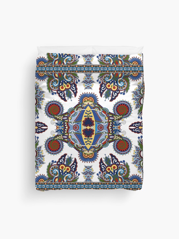 Thumbnail 1 of 2, Duvet Cover, Mandala Vibrant Flower Pattern designed and sold by SBernadette.