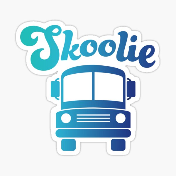 Skoolie Bus Ombre Blue Sticker