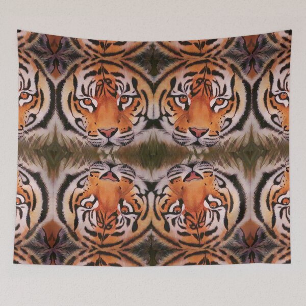 Item preview, Tigers heads reflections pattern digital picture design tile designed and sold by Julieford.