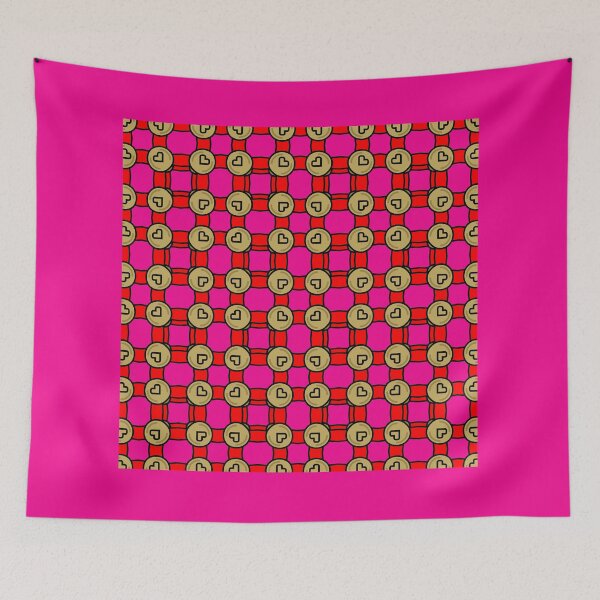 Item preview, Hearts in Chain Tessellation. Red Geometrical. Repeating. Pattern  designed and sold by shirtdan.