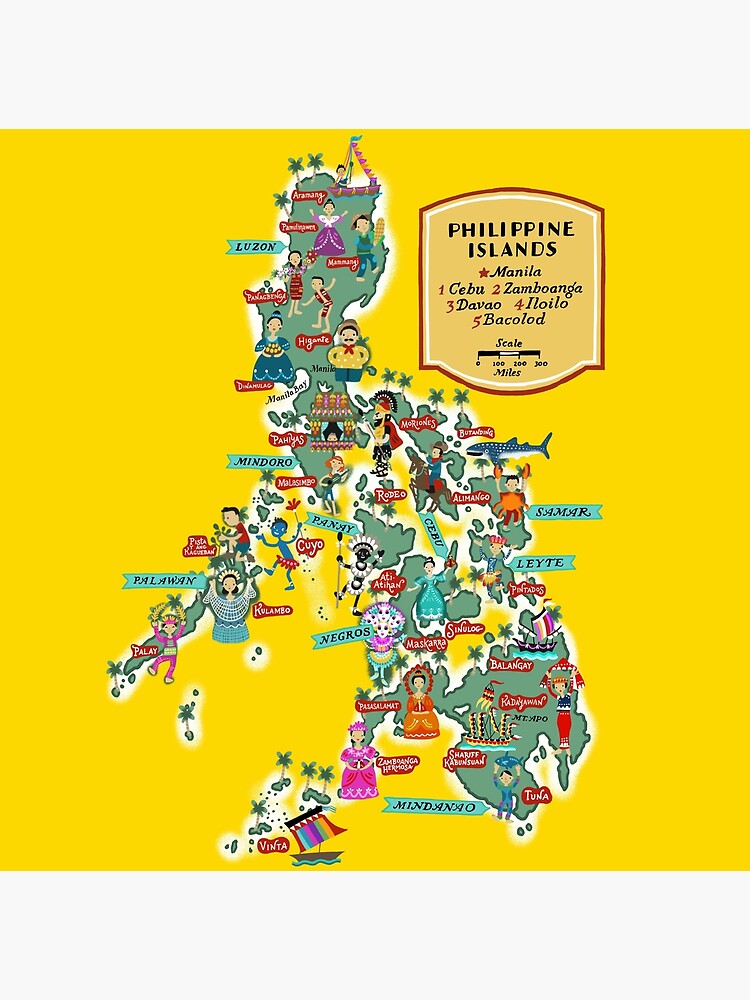 "Philippine Festivals map illustrated by Robert Alejandro" Poster for