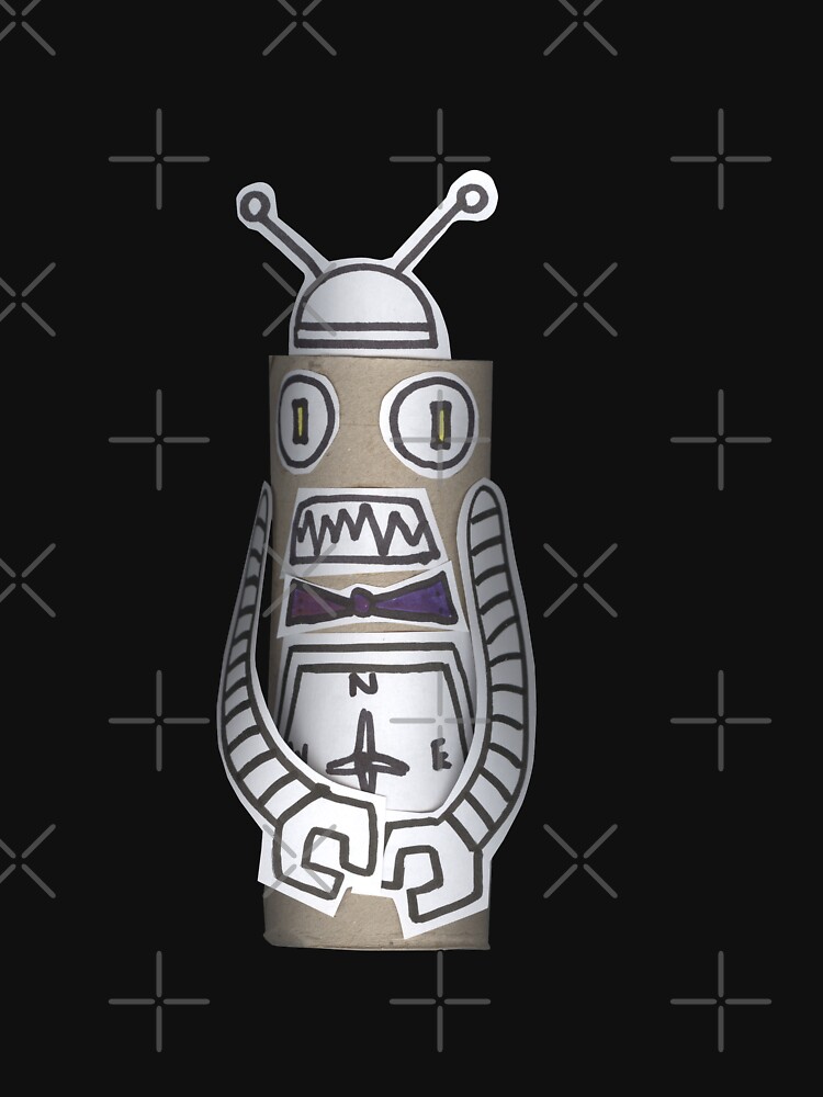 ecological art and craft cardboard tube robot by duxpavlic
