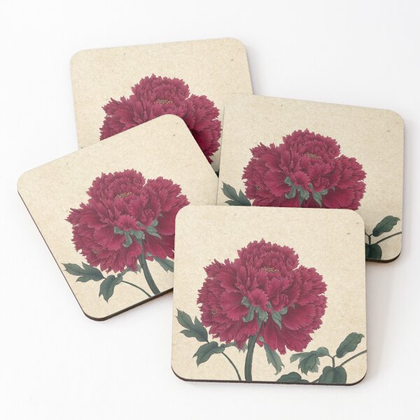 Item preview, Peony flowers A-type : Minhwa-Korea traditional art designed and sold by minsillust.