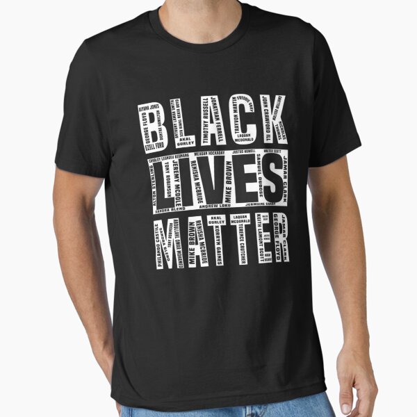 Vista previa del artículo con la obra «Camisetas negras de la materia de las vidas», diseñado y vendido por christyruffin.