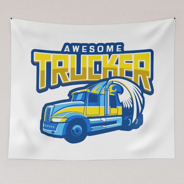 Item preview, Awesome Trucker truck driver blue trucking design designed and sold by luvvvvvit.