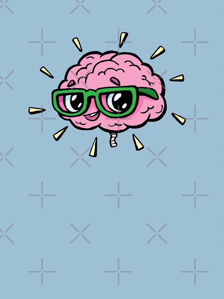 rose cute smart brain with glasses by duxpavlic