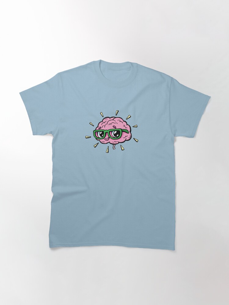 Alternate view of rose cute smart brain with glasses Classic T-Shirt