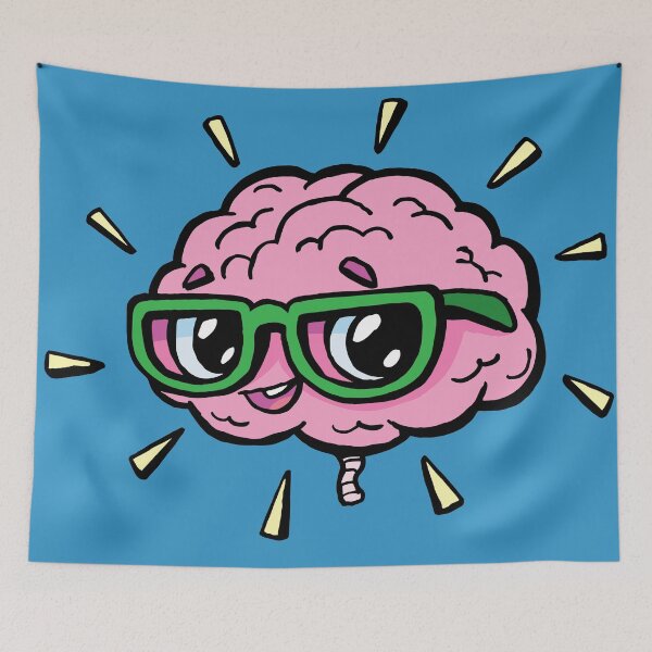 Item preview, rose cute smart brain with glasses designed and sold by duxpavlic.