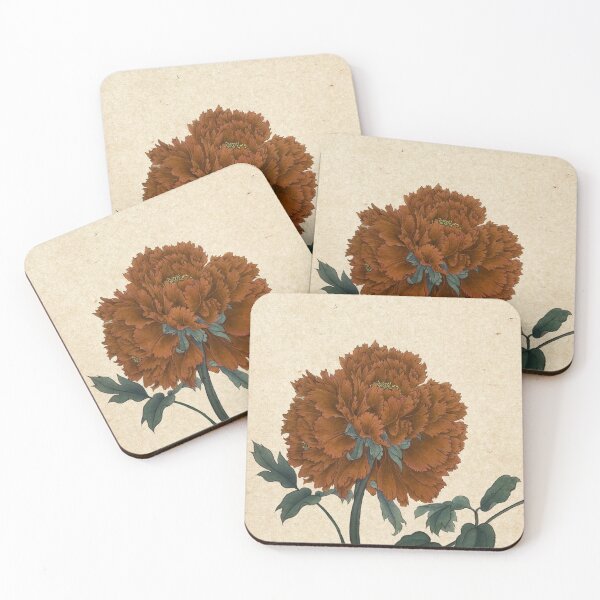 Item preview, peony flowers E-type : Minhwa-Korea traditional art designed and sold by minsillust.