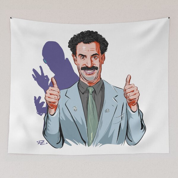 Item preview, Sasha Baron Cohen - An illustration by Paul Cemmick designed and sold by TIGERDAVER.