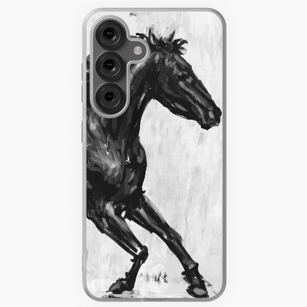 Aperçu de l'œuvre Peinture d'un magnifique cheval Mustang noir en cours d'exécution créée et vendue par ibadishi.