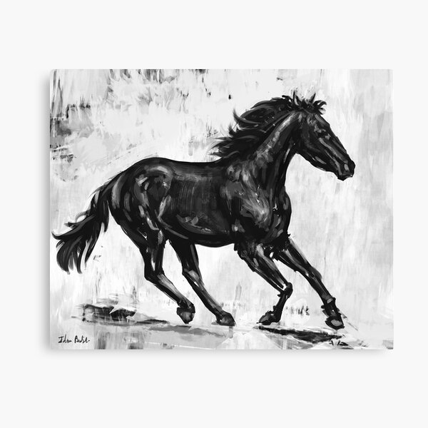 Item preview, Painting of a Gorgeous Black Mustang Horse Running  designed and sold by ibadishi.