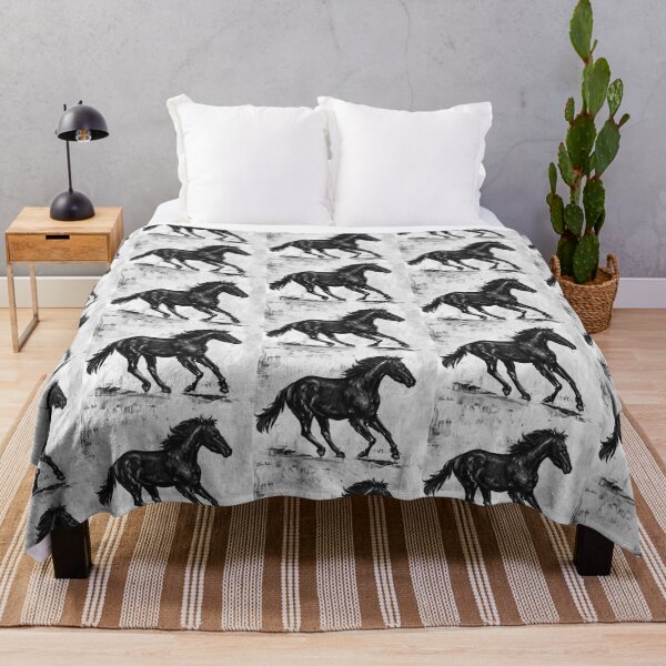 Item preview, Painting of a Gorgeous Black Mustang Horse Running  designed and sold by ibadishi.