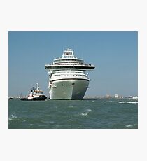 Ocean liner and boat Photographic Print