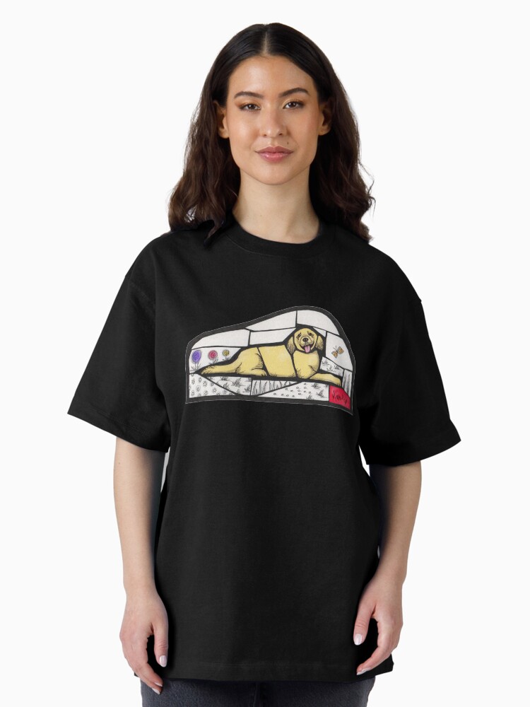 Thumbnail 2 of 7, Oversized T-Shirt, Golden Retriever mosaic style illustration designed and sold by MunaZuberi.