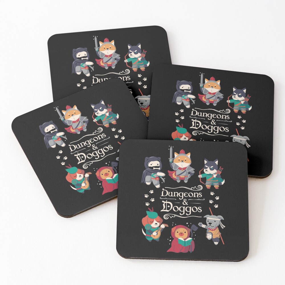 Dungeons and Doggos Coasters (Set of 4)
