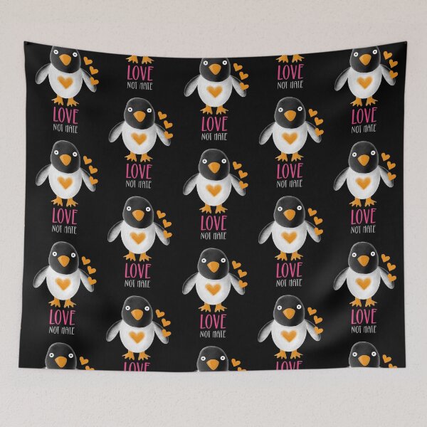 Item preview, Love Not Hate Penguin designed and sold by VicEllisArt.