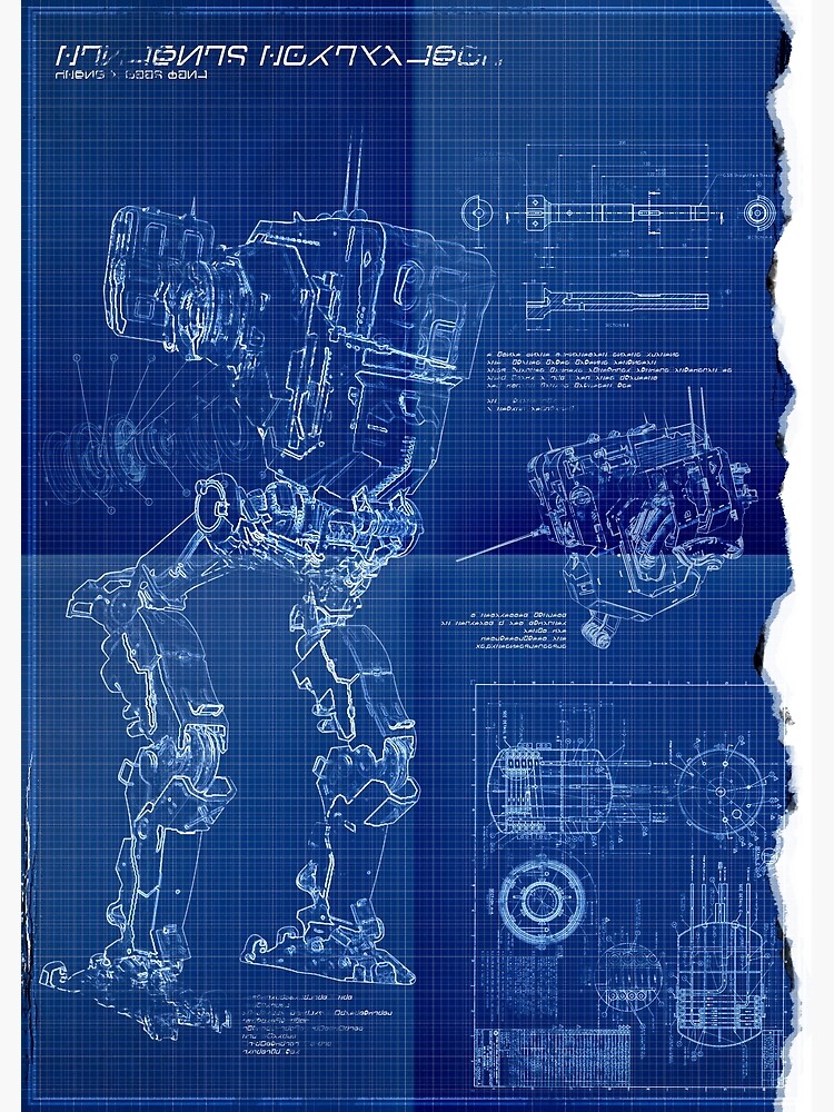 "No Man's Sky Sentinel Blueprint Version 3" Art Print by Marty