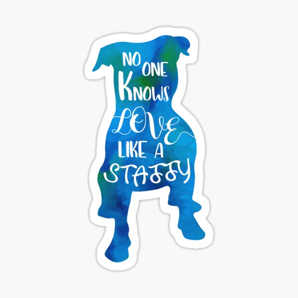 Item preview, Love like a Staffy (Blue Watercolor) designed and sold by Thoughtscrawl.