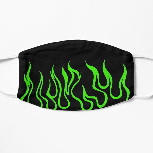 Green Flames Flat Mask