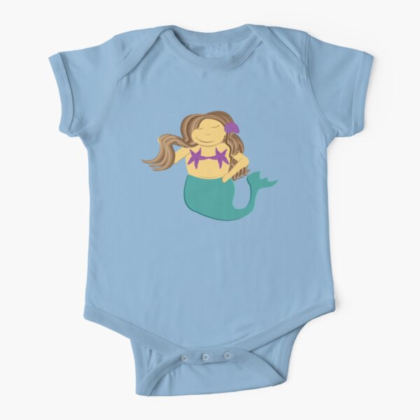 Chubby Mermaid Short Sleeve Baby One-Piece