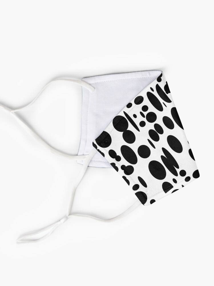 Alternate view of Black and white abstract cow pattern Mask